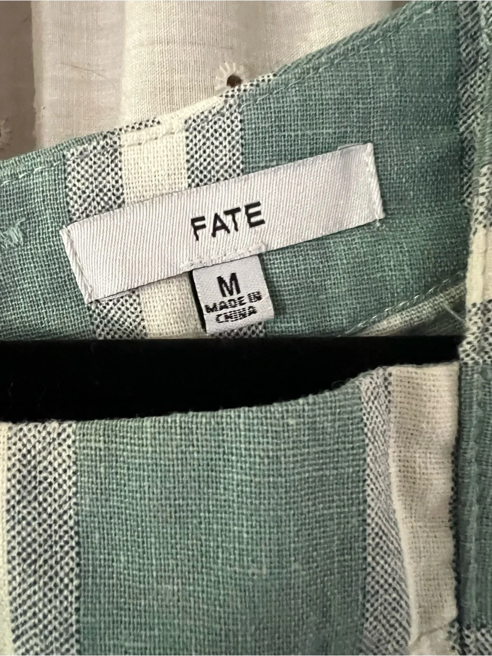 Fate Green and White Striped Sleeveless Button-Side Mini Dress